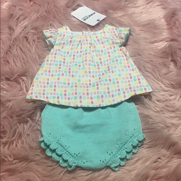 NWT Mayoral Angel Sleeved Blouse w/ Knit Bloomers